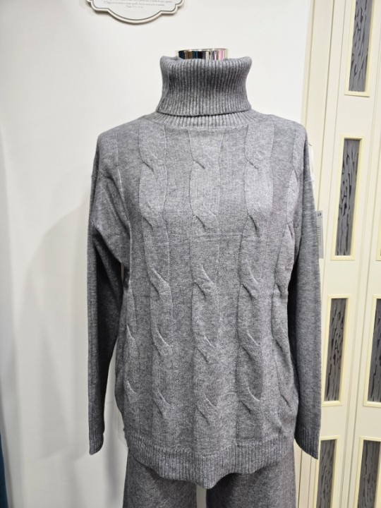 Coordinato a Trecce Grigio