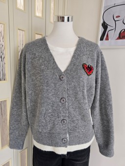 Cardigan Cuore Grigio
