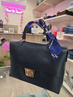 Borsa Blu Con Foulard