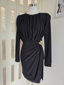 Abito Nero Drappeggiato