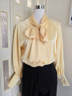 Camicia Satin Fiocco Gialla