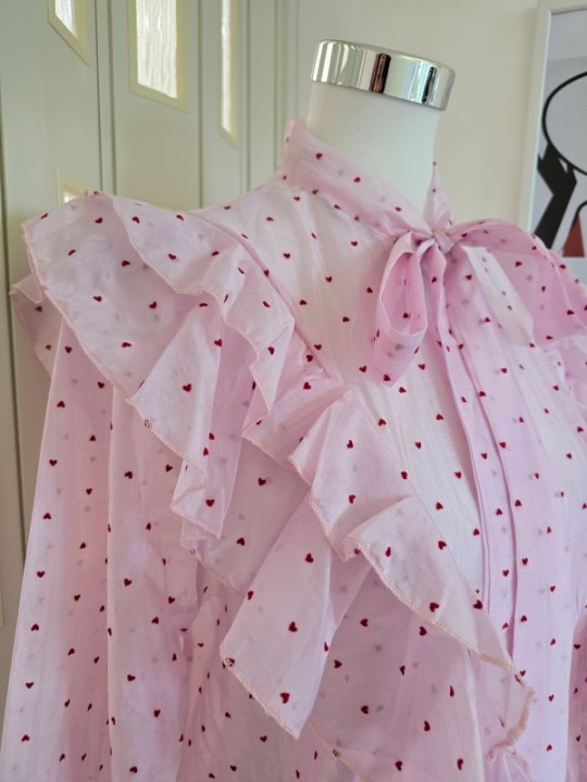 Camicia Rosa Cuori Rossi