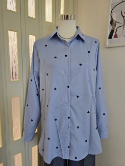 Camicia Azzurra Cuori Blu