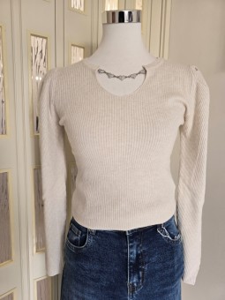 Maglia Cuori Crema
