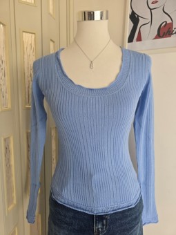 Maglia a costine Zelda Azzurra