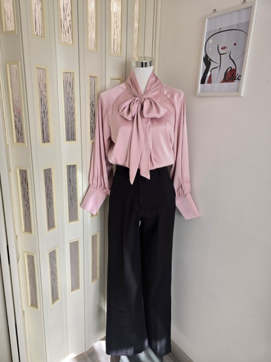 Pantalone Nero A Palazzo