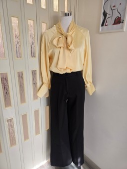 Camicia Satin Fiocco Gialla