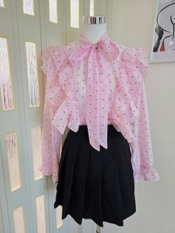 Camicia Rosa Cuori Rossi