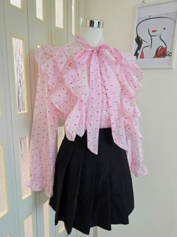 Camicia Rosa Cuori Rossi