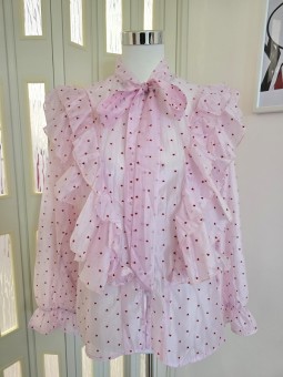 Camicia Rosa Cuori Rossi