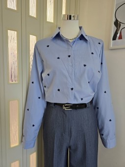 Camicia Azzurra Cuori Blu