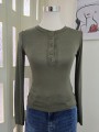 Maglia Bottoni Crop Verde