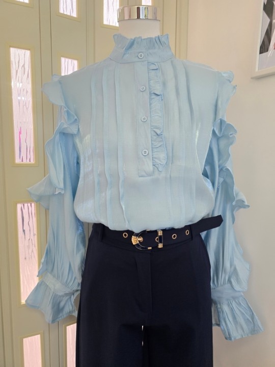 Blusa Azzurro Polvere