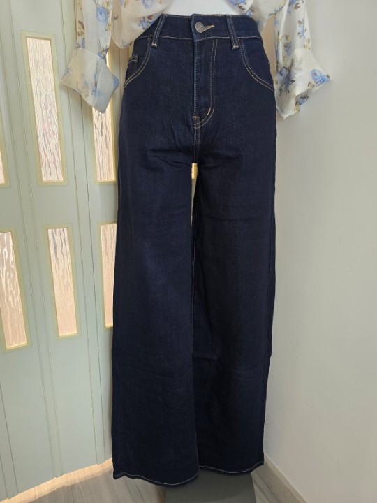 Jeans Denim Scuro Palazzo