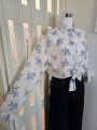 Camicia Oversize Fiori Bianca