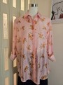 Camicia Oversize Fiori Rosa