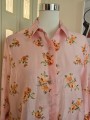 Camicia Oversize Fiori Rosa
