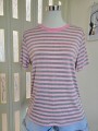 T-Shirt Righe Rosa/Grigio