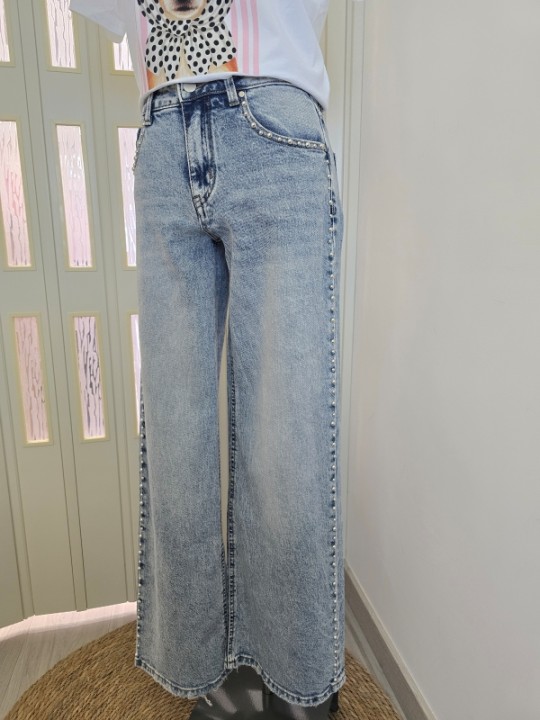 Jeans Palazzo Borchie