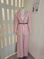 Tailleur A Righe Rosa/Oro