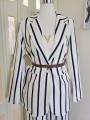 Tailleur A Righe Bianco/Blu