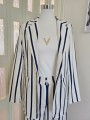 Tailleur A Righe Bianco/Blu