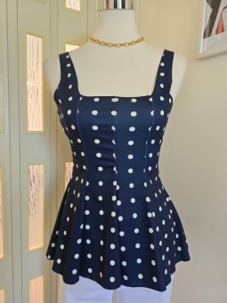 Top Blu A Pois