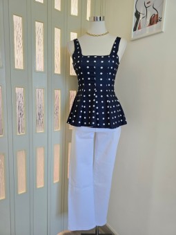 Top Blu A Pois