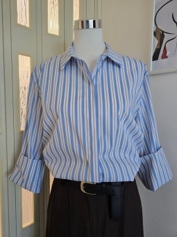 Camicia A Righe Bianca/Azzurra