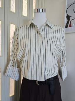 Camicia A Righe Gialla/Marrone