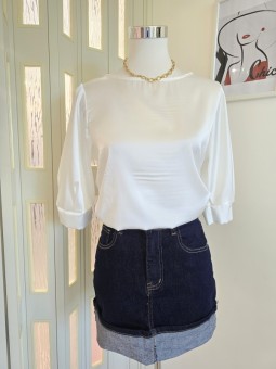 Blusa Satin Manica 3/4