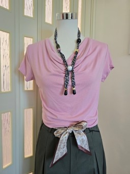 T-shirt Rosa Scollo A...