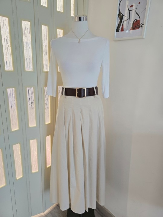 Gonna Lunga Beige + Cintura