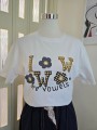 T-Shirt W Fiori Bianca