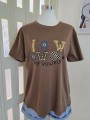 T-Shirt W Fiori Marrone