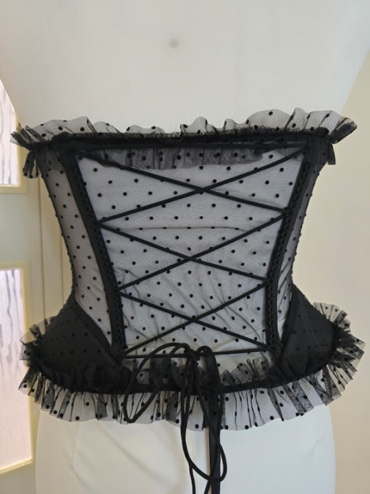 Corsetto Nero a Pois