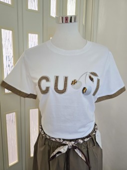 T-shirt Maniche Quadretti...