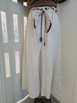 Pantalone Gamba Larga Beige