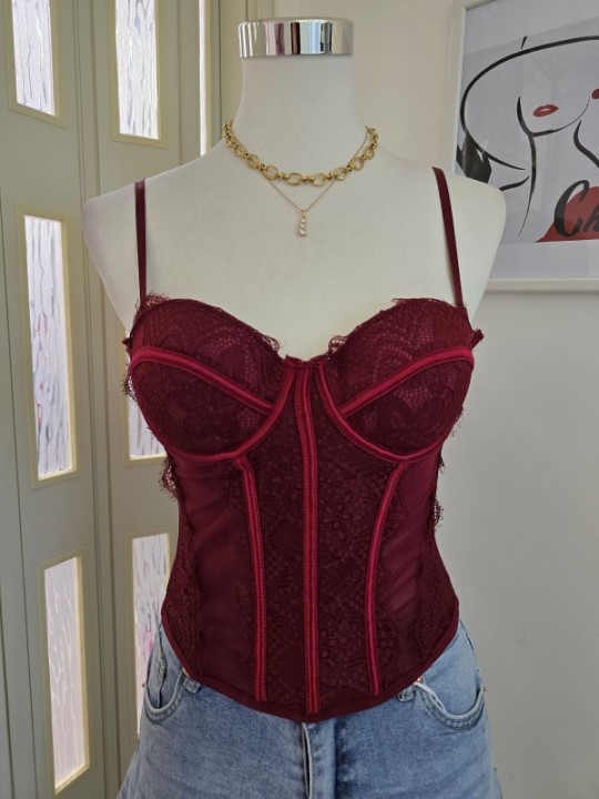 Corsetto Bordeaux Floreale