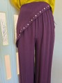 Pantalone A Palazzo Burgundy con Foulard