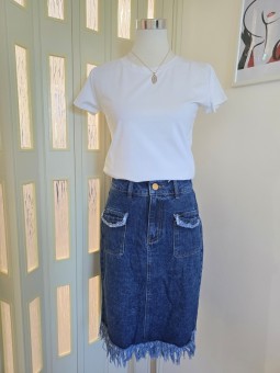 Gonna di Jeans Con Frange