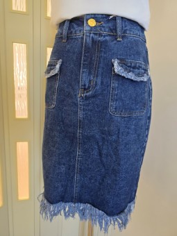 Gonna di Jeans Con Frange