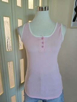 Canotta Con Bottoncini Rosa