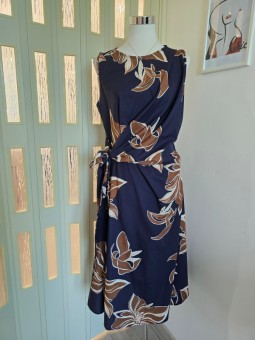 Abito Foglie Blu&Marrone