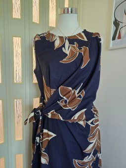 Abito Foglie Blu&Marrone