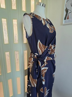 Abito Foglie Blu&Marrone