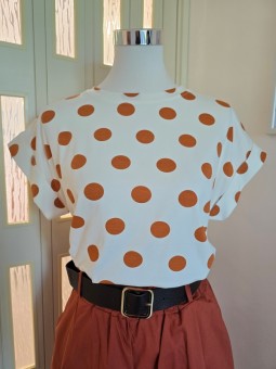 T-shirt A Pois Arancione