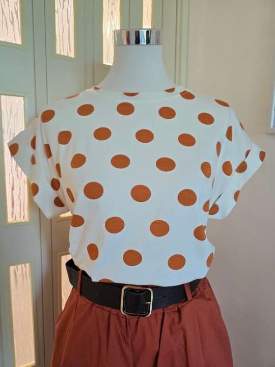 T-shirt A Pois Arancione