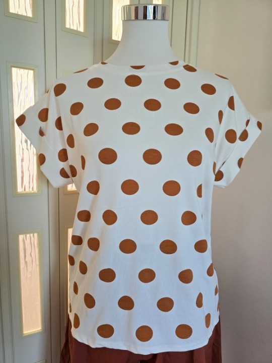 T-shirt A Pois Arancione