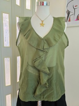 Blusa Verde Volant